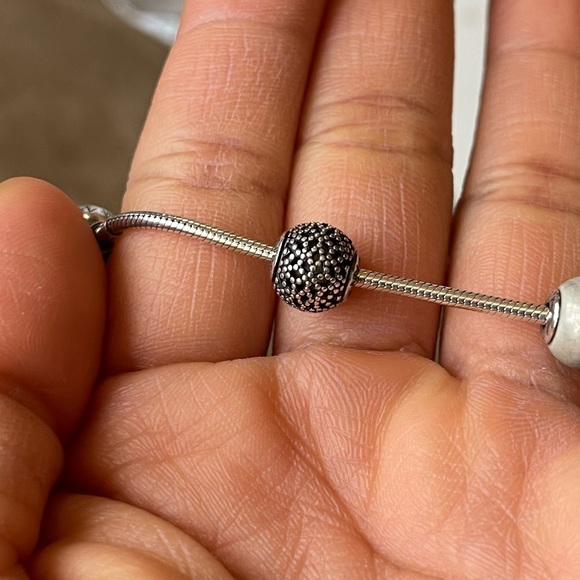 Retired Pandora Essence Snake Bracelet w/ 3 Essence Charms EUC - Picture 4 of 13